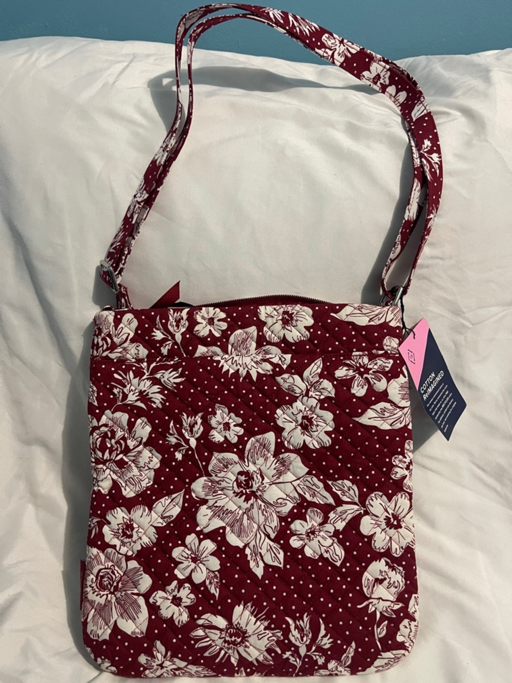 Vera Bradley Crimson Floral Crossbody Bag - Maroon & White - Picture 4 of 10